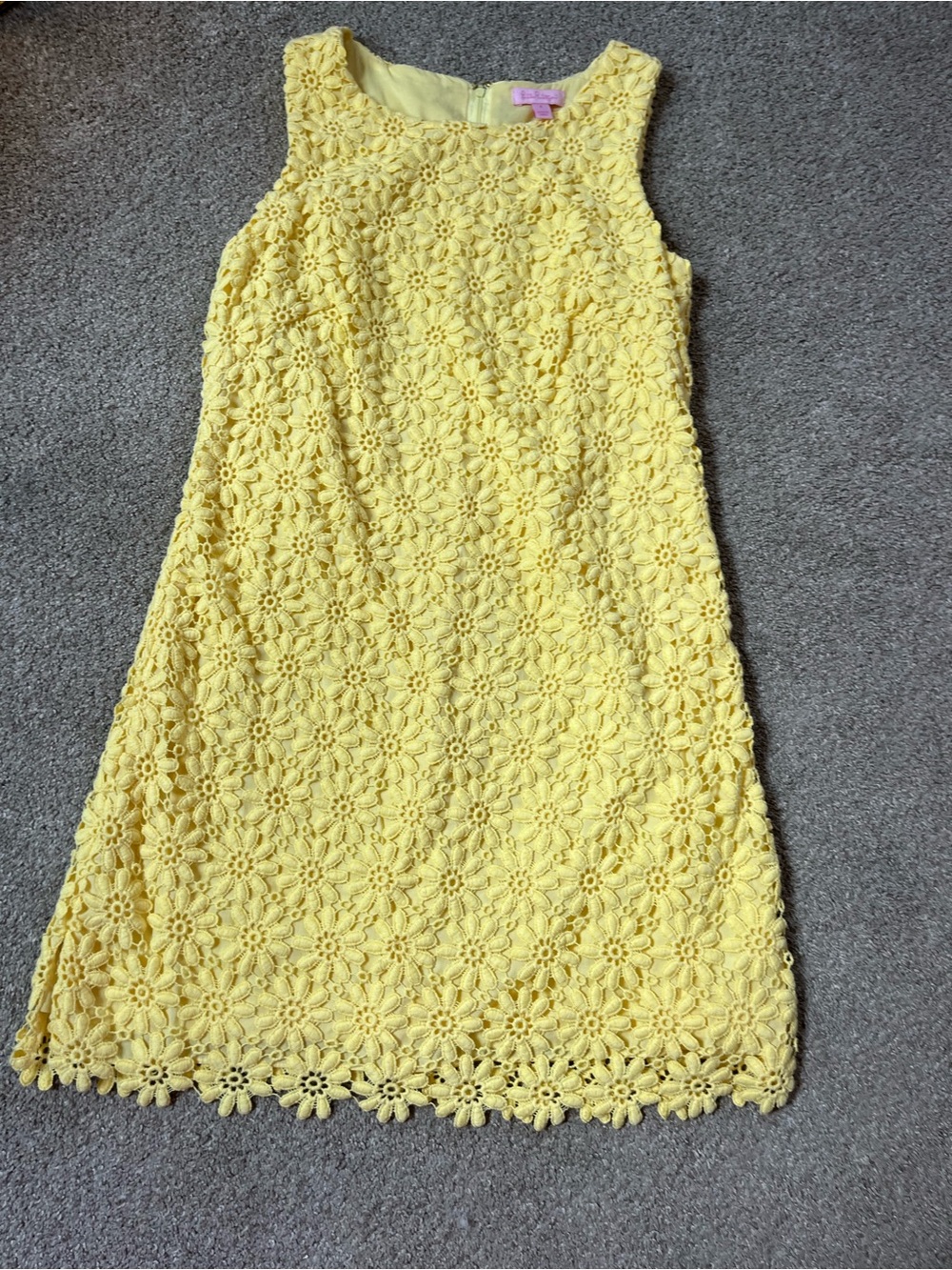 🌼🌼🌼🌼Lilly Pulitzer Yellow Crocheted Daisy Lace “Lela” Shift sz6 - Picture 2 of 11